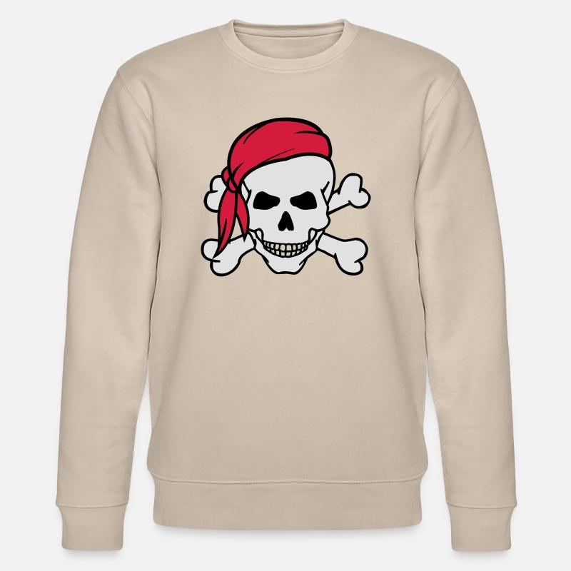 totenkopf_pirat_02 - Stanley/Stella Unisex Bio-Sweatshirt CHANGER  - Beige