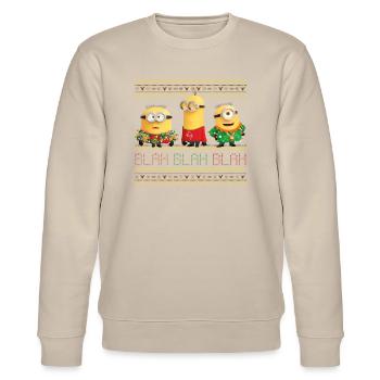 Minions Ugly X-mas Blah - Stanley/Stella CHANGER Unisex Organic Sweatshirt - beige - Front - Nik (191cm) & Marisol (170cm)