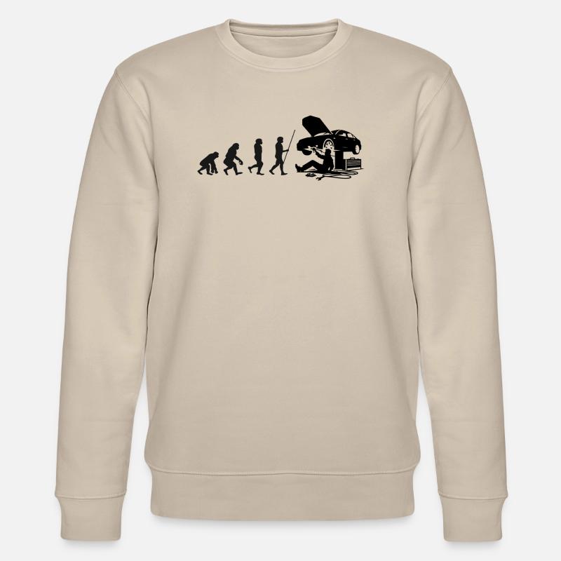 Kfz Mechaniker Evolution - Stanley/Stella Unisex Bio-Sweatshirt CHANGER  - Beige