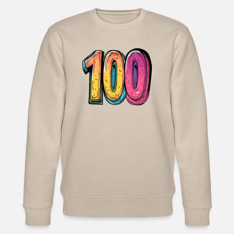 100 Zahl Symbol - Stanley/Stella Unisex Bio-Sweatshirt CHANGER  - Beige