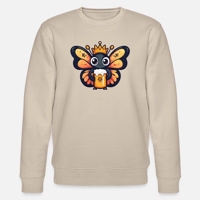 Schmetterling Bier Lustig - Stanley/Stella Unisex Bio-Sweatshirt CHANGER - Beige
