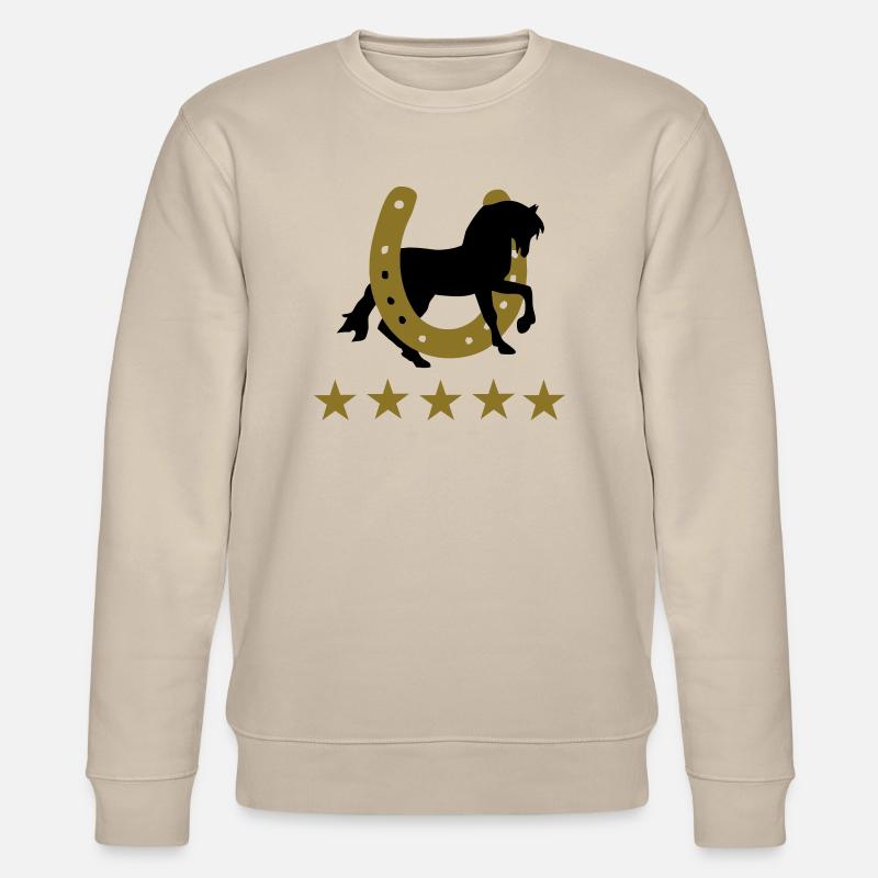 Pferd im Hufeisen - Stanley/Stella Unisex Bio-Sweatshirt CHANGER  - Beige