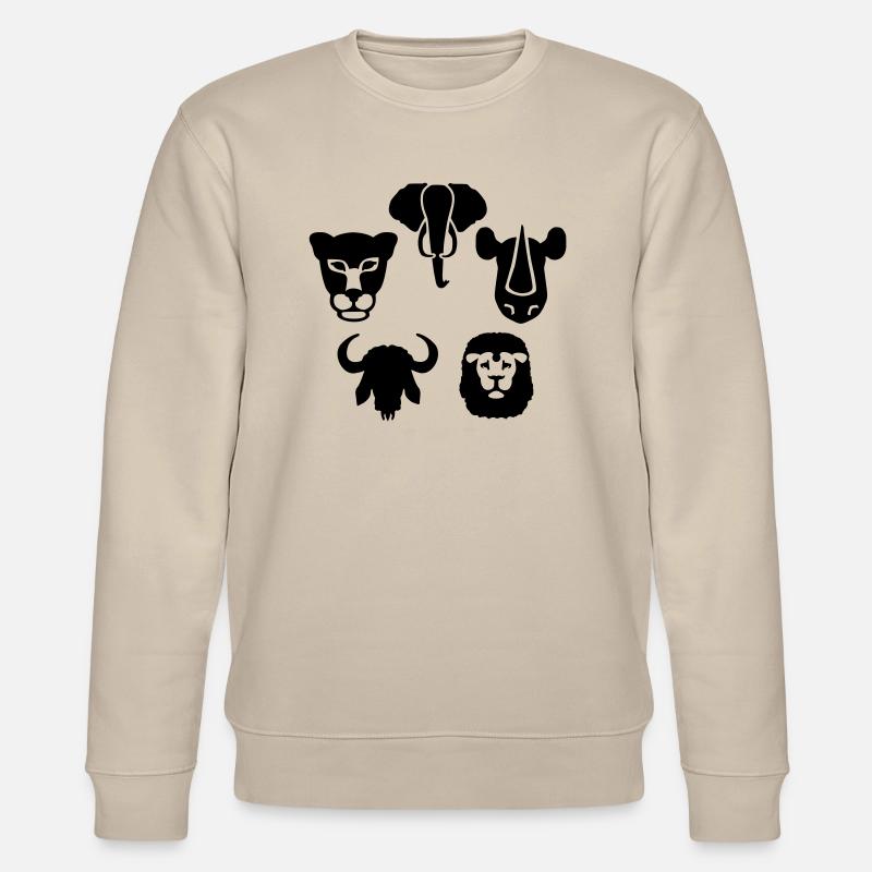 Afrika Tiere Big Five - Stanley/Stella Unisex Bio-Sweatshirt CHANGER  - Beige