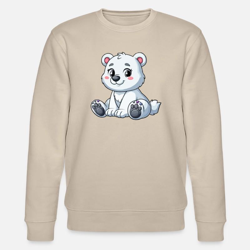 Mädchen Eisbär - Stanley/Stella Unisex Bio-Sweatshirt CHANGER  - Beige