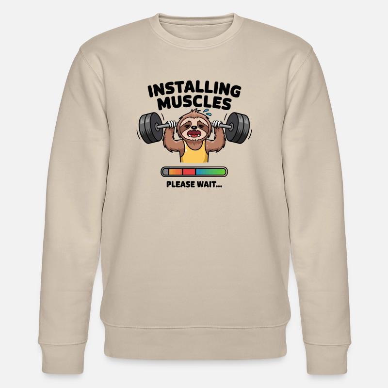 Loading Muscles Sloth - Stanley/Stella CHANGER Unisex Organic Sweatshirt - beige