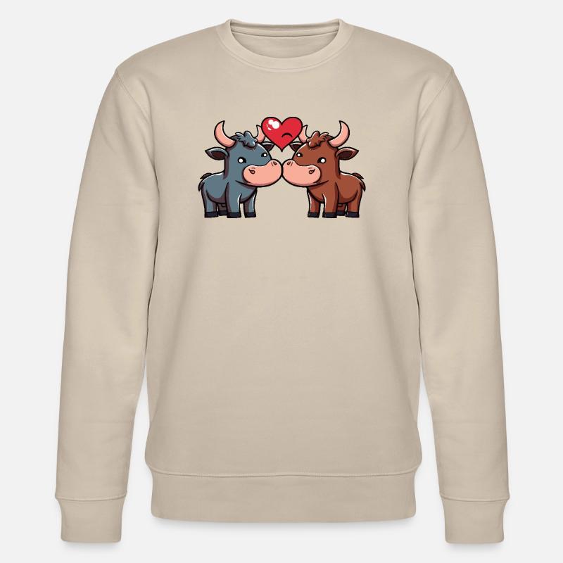 Couple Taureau Saint-Valentin - Sweat bio CHANGER Stanley/Stella Unisexe - beige