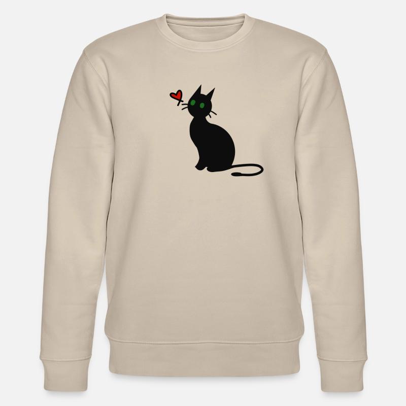 Schwarze Katze - Stanley/Stella Unisex Bio-Sweatshirt CHANGER  - Beige