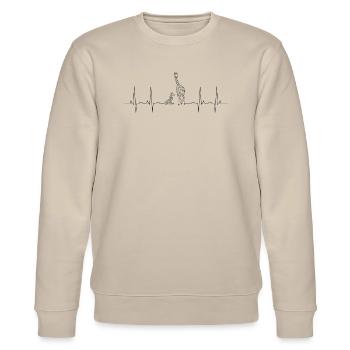 Giraffen Elternteil und Junges Herzschlag - Stanley/Stella Unisex Bio-Sweatshirt CHANGER  - Beige - Vorne - Nik (191cm) & Marisol (170cm)