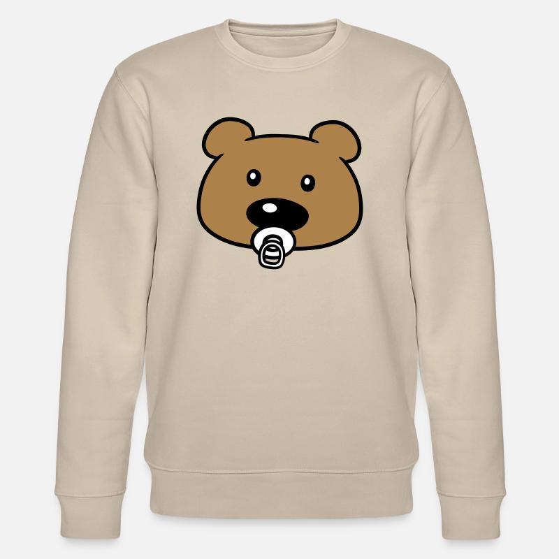 baby teddy gesicht kopf schnuller suesser kleiner - Stanley/Stella Unisex Bio-Sweatshirt CHANGER - Beige