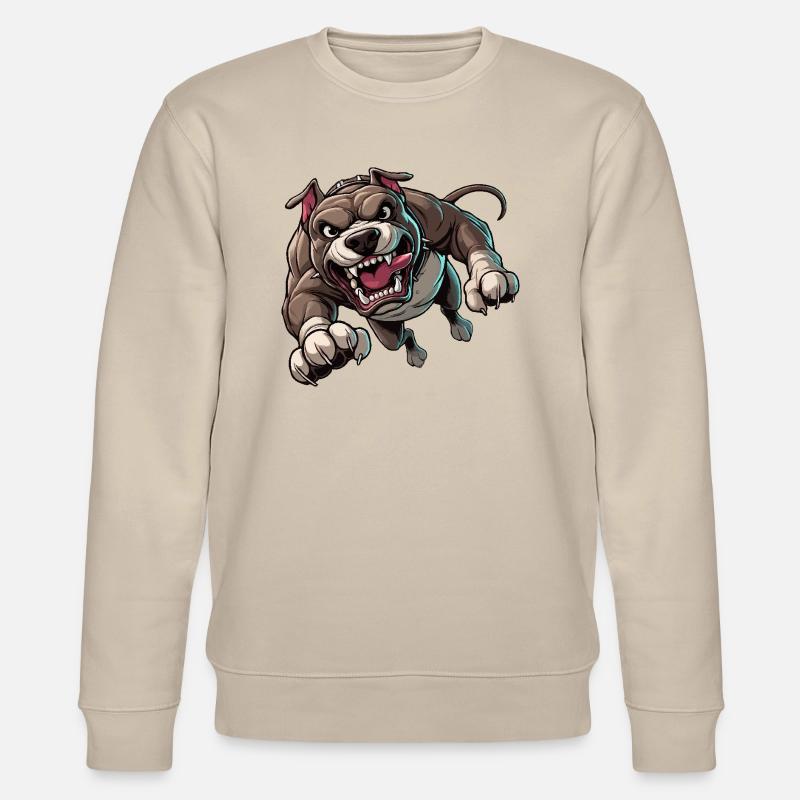 Pitbull attacks - Stanley/Stella CHANGER Unisex Organic Sweatshirt - beige