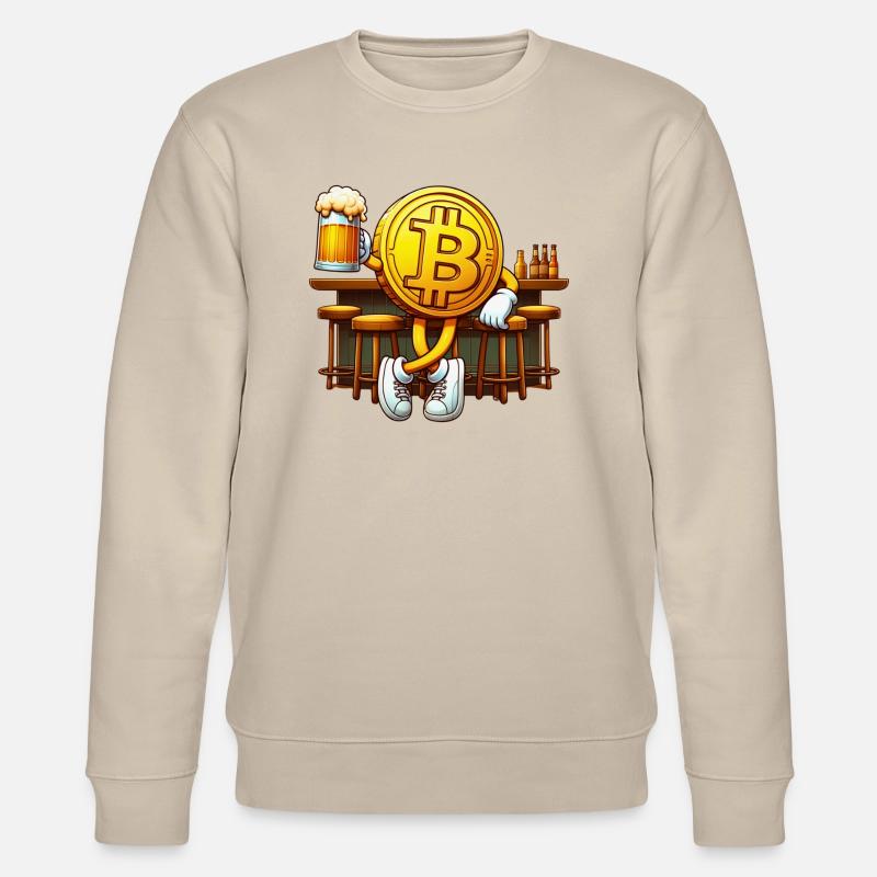 Entspannen Sie sich mit Krypto! 🍺 Entspannendes Bitcoin-Bier - Stanley/Stella Unisex Bio-Sweatshirt CHANGER  - Beige