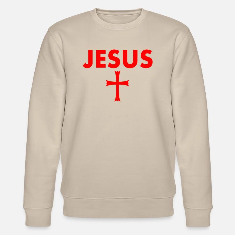 jesus kreuz - Stanley/Stella Unisex Bio-Sweatshirt CHANGER  - Beige
