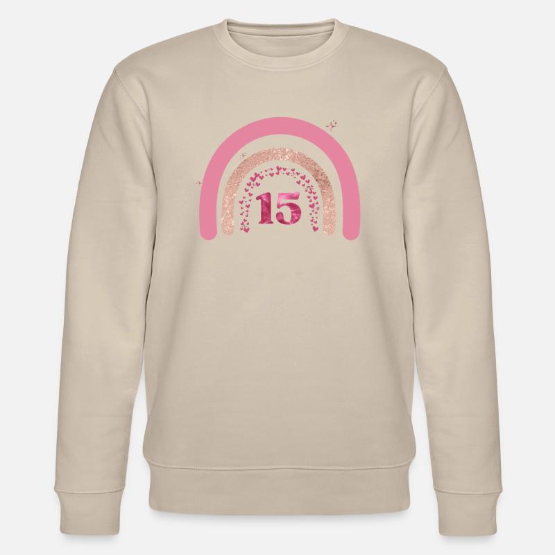 15-jähriges Jubiläum Regenbogenrose - Stanley/Stella Unisex Bio-Sweatshirt CHANGER  - Beige