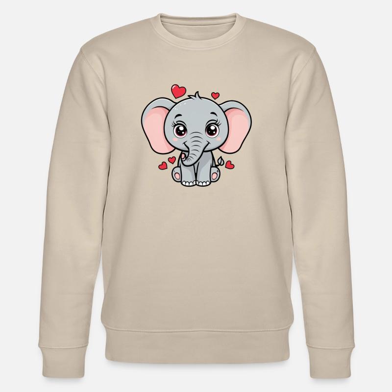 Elephant Love - Stanley/Stella Unisex Bio-Sweatshirt CHANGER  - Beige