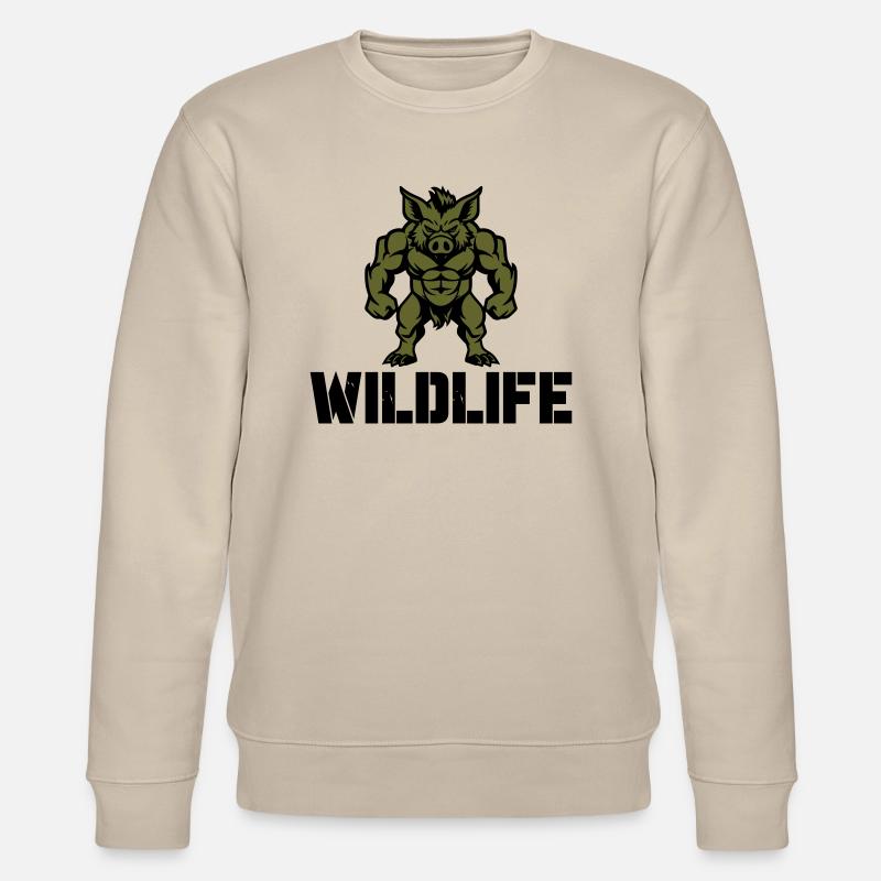 Sanglier Bande dessinée Faune - Sweat bio CHANGER Stanley/Stella Unisexe - beige