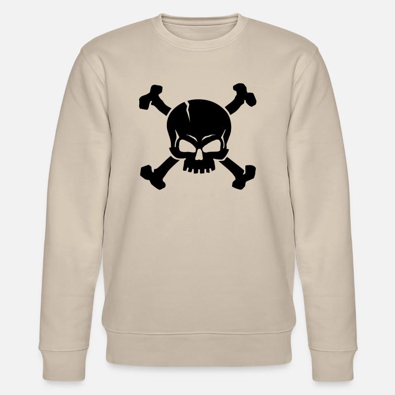CROSSED SKULL - 1C - Stanley/Stella Unisex Bio-Sweatshirt CHANGER  - Beige