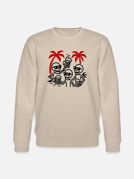 Beach Party Booze Skeleton - Stanley/Stella CHANGER Unisex Organic Sweatshirt - beige