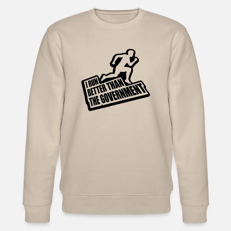 run better than government - Stanley/Stella Unisex Bio-Sweatshirt CHANGER  - Beige