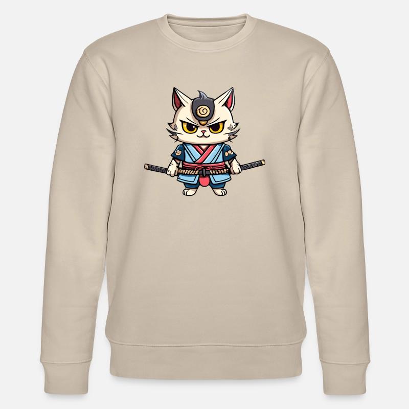 Samurai-Katze #38 - Stanley/Stella Unisex Bio-Sweatshirt CHANGER  - Beige
