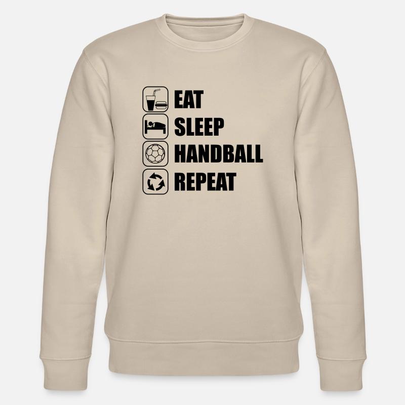 EAT SLEEP HANDBALL - Stanley/Stella Unisex Bio-Sweatshirt CHANGER  - Beige