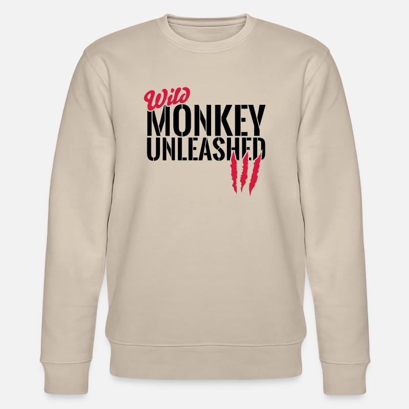 Wild monkey unleashed - Stanley/Stella CHANGER Unisex Organic Sweatshirt - beige