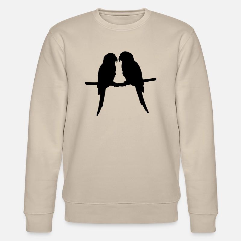 Papageien paar Vögel - Stanley/Stella Unisex Bio-Sweatshirt CHANGER  - Beige