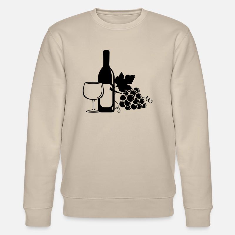 wine bottle grapes - Stanley/Stella Unisex Bio-Sweatshirt CHANGER  - Beige