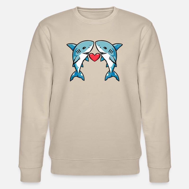 Couple de requins Saint-Valentin - Sweat bio CHANGER Stanley/Stella Unisexe - beige