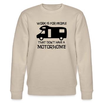 Motorhome - work is for people - Stanley/Stella Unisex Bio-Sweatshirt CHANGER  - Beige - Vorne - Nik (191cm) & Marisol (170cm)