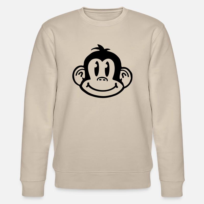 affe_comic_smiley_aq1 - Stanley/Stella Unisex Bio-Sweatshirt CHANGER  - Beige