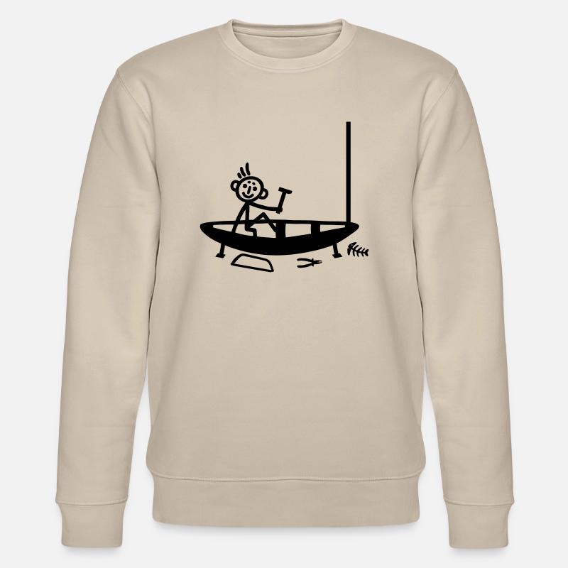 Boot bauen - Strichmännchen - Stanley/Stella Unisex Bio-Sweatshirt CHANGER  - Beige