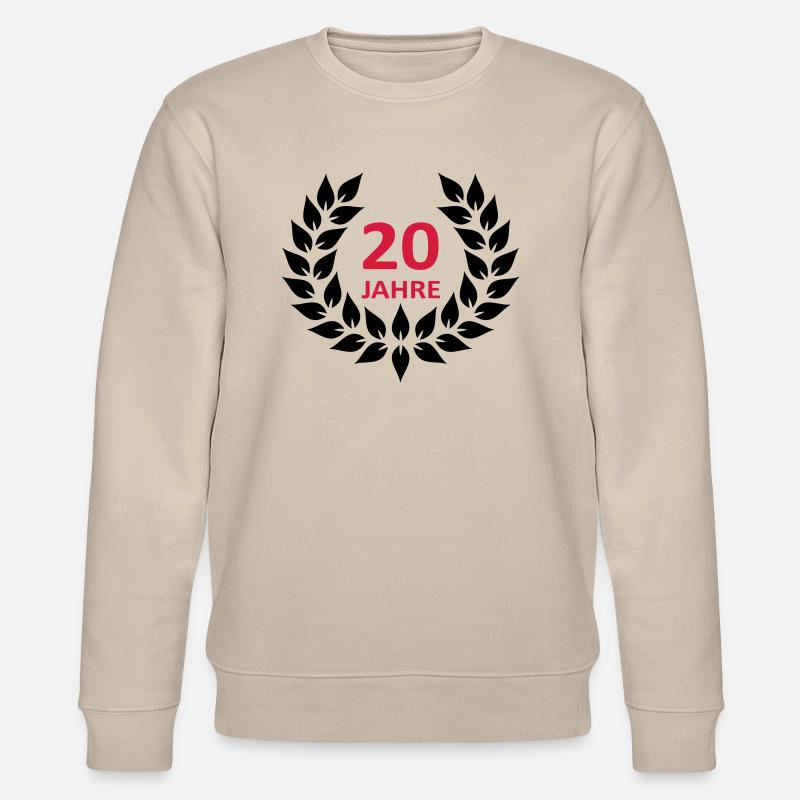 Lorbeerkranz - 20 Jahre - Stanley/Stella Unisex Bio-Sweatshirt CHANGER  - Beige