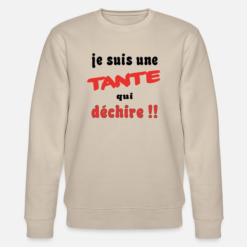 Ich bin eine Tante... - Stanley/Stella Unisex Bio-Sweatshirt CHANGER  - Beige