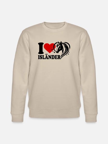 I love Pferd Isländer - Stanley/Stella Unisex Bio-Sweatshirt CHANGER  - Beige