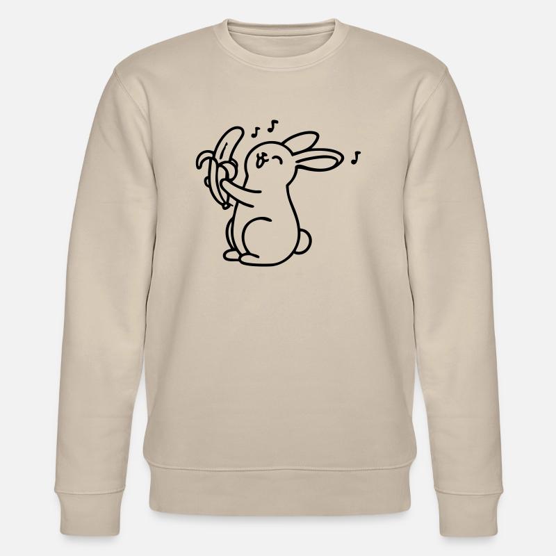 singender Hase mit Banane - Stanley/Stella Unisex Bio-Sweatshirt CHANGER  - Beige