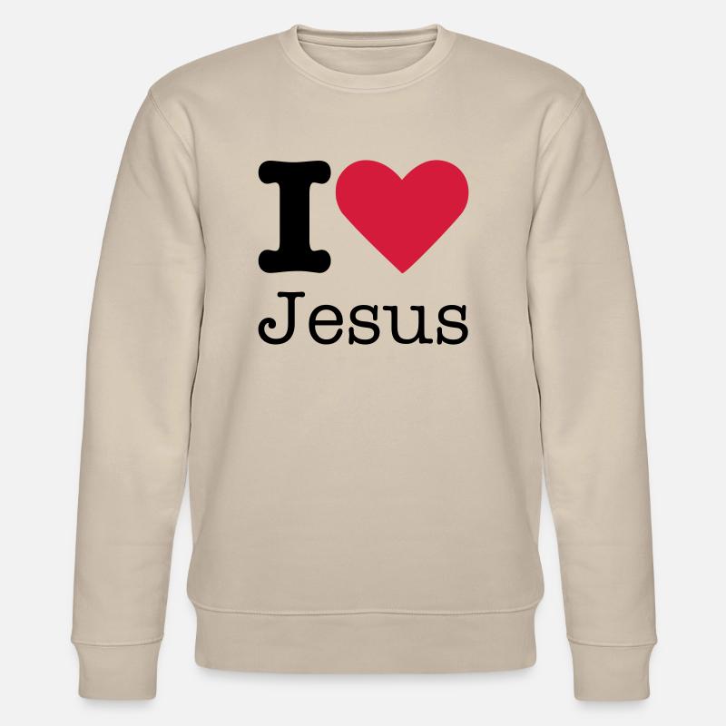 I Love Jesus - Stanley/Stella Unisex Bio-Sweatshirt CHANGER  - Beige