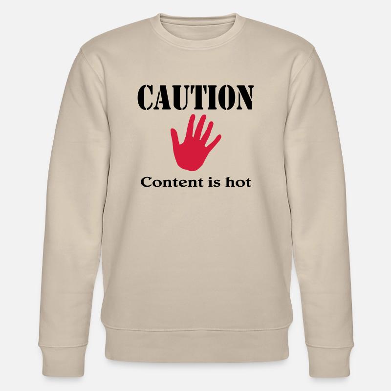 Caution, content is hot - Stanley/Stella økologisk unisex-sweatshirt CHANGER  - beige