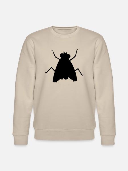 Silhouette Small House Fly Insect - Stanley/Stella CHANGER Unisex Organic Sweatshirt - beige