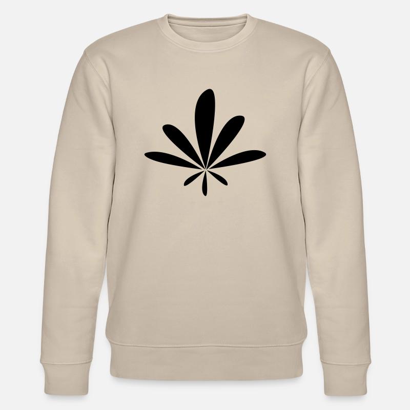 Feuille de chanvre arrondie - Sweat bio CHANGER Stanley/Stella Unisexe - beige