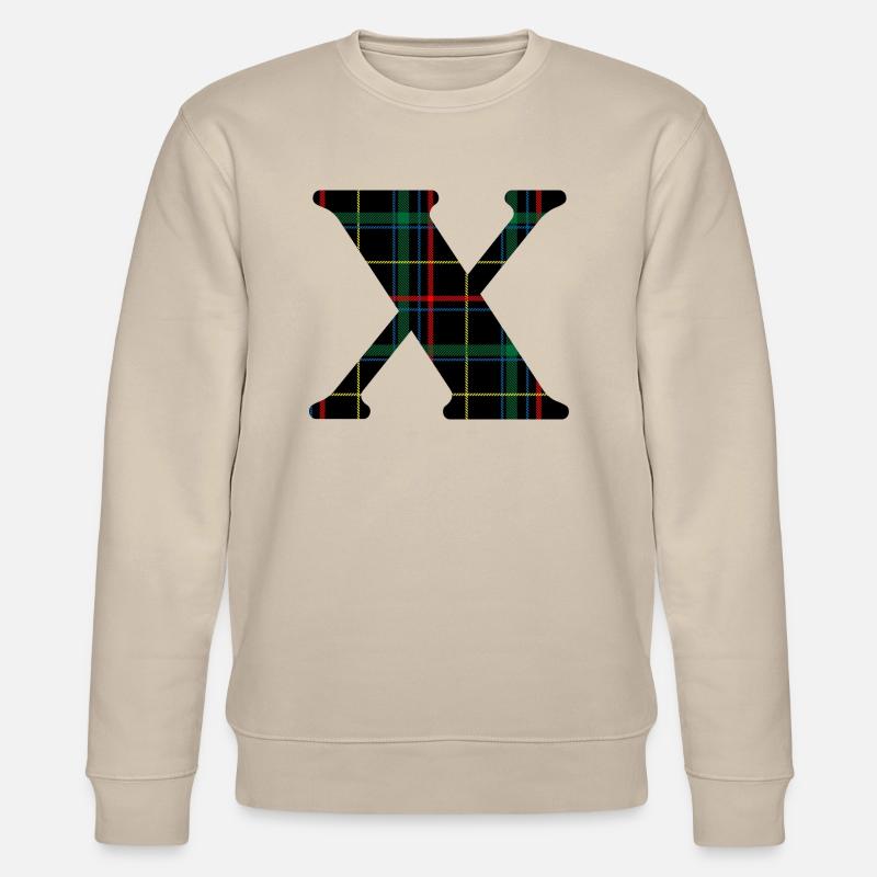 Monogramm x Schottischer Tartan - Stanley/Stella Unisex Bio-Sweatshirt CHANGER - Beige