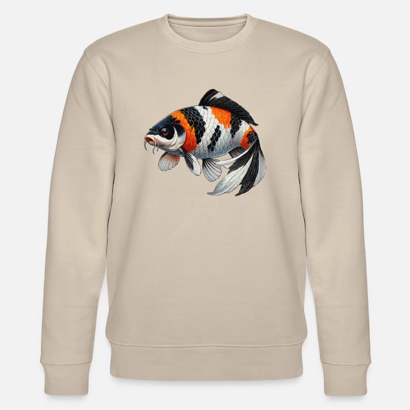 Koi Karpfen oder Wi sw - Stanley/Stella Unisex Bio-Sweatshirt CHANGER  - Beige