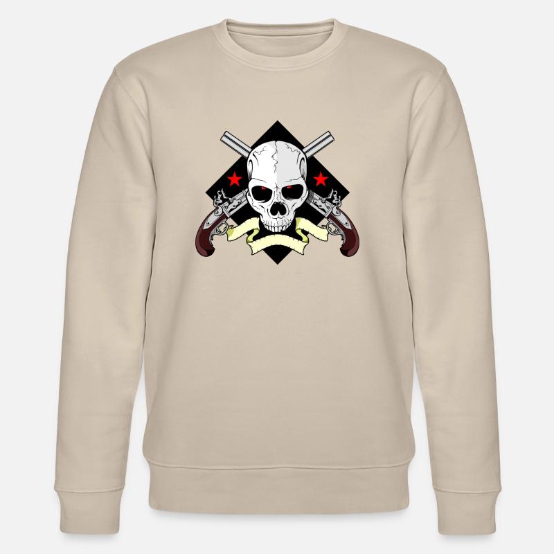 Skull mit Waffen - Stanley/Stella Unisex Bio-Sweatshirt CHANGER  - Beige