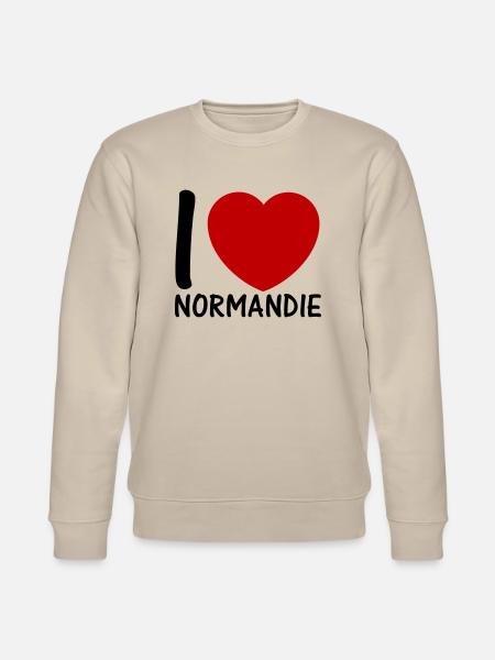 i love Normandy 2c - Stanley/Stella CHANGER Unisex Organic Sweatshirt - beige
