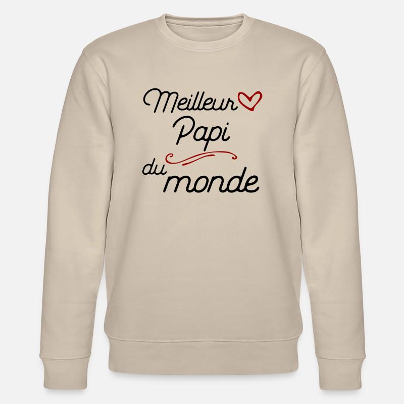 Meilleur papi t-shirt cadeau papy - Sweat bio CHANGER Stanley/Stella Unisexe - beige
