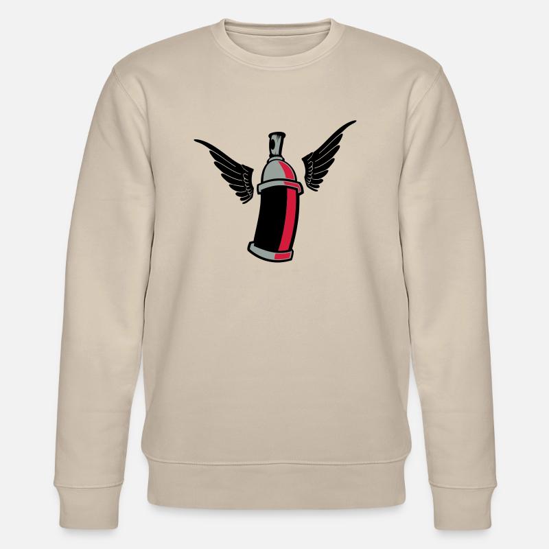 flying_graffiti_can_3c - Stanley/Stella Unisex Bio-Sweatshirt CHANGER  - Beige