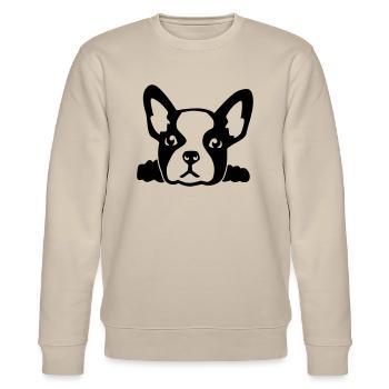 Bulldogge - Stanley/Stella Unisex Bio-Sweatshirt CHANGER  - Beige - Vorne - Nik (191cm) & Marisol (170cm)