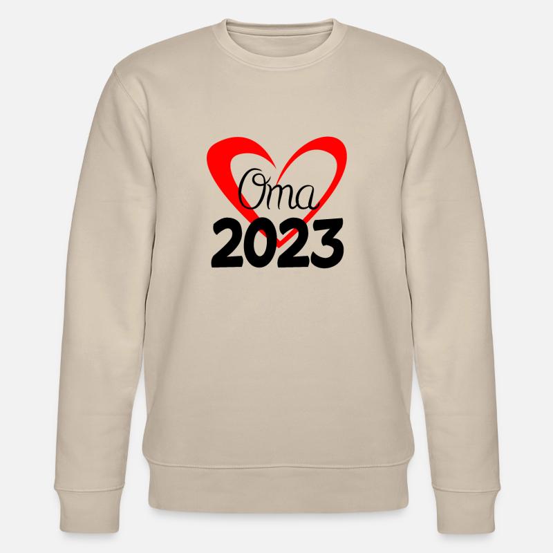 Oma 2023 - Werdende Oma - Stanley/Stella Unisex Bio-Sweatshirt CHANGER  - Beige