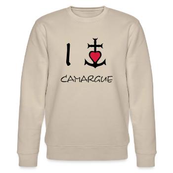 I love camargue - Sweat bio CHANGER Stanley/Stella Unisexe - beige - Devant - Nik (191cm) & Marisol (170cm)