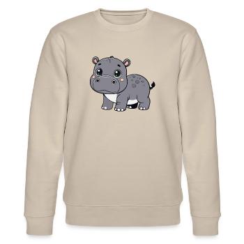 Hippopotamus child - Stanley/Stella CHANGER Unisex Organic Sweatshirt - beige - Front - Nik (191cm) & Marisol (170cm)