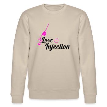 love injection - Stanley/Stella Unisex Bio-Sweatshirt CHANGER  - Beige - Vorne - Nik (191cm) & Marisol (170cm)